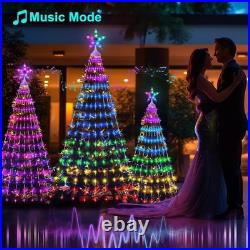 3 Pack Smart RGB Christmas Cone Tree Lights App Controlled Yard Indoor Outdoor