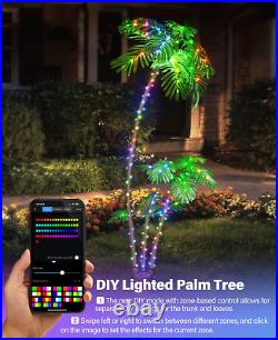 3 Trunks Pre Lit 7FT 242 LED Smart Lighted Palm Tree APP DIY Color Led Changing 3 Trunks Pre Lit 7FT 242 LED Smart Lighted Palm Tree APP DIY Color Led Changing