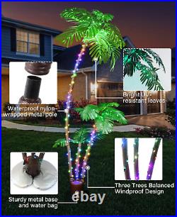 3 Trunks Pre Lit 7FT 242 LED Smart Lighted Palm Tree APP DIY Color Led Changing 3 Trunks Pre Lit 7FT 242 LED Smart Lighted Palm Tree APP DIY Color Led Changing