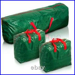 3 X Large Christmas Storage Zip Bags Tree, Decorations, Lights With Handles Xmas