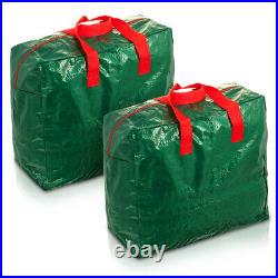 3 X Large Christmas Storage Zip Bags Tree, Decorations, Lights With Handles Xmas
