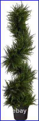 45 Spiral Cypress Artificial Tree with 80 LED Lights UV Resistant Indoor/Outd