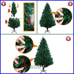 4FT 5FT 6FT 7FT Artificial Holiday Christmas Tree With Lights Pre-Lit Stand US