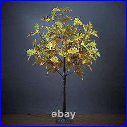 4FT Lighted Oak Tree 48 LED Warm White Artificial Greenery with Lights for