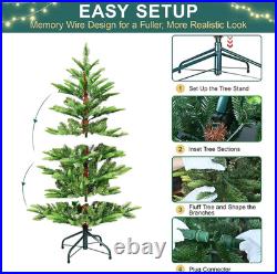 4FT Prelit Aspen Fir Christmas Tree with 100 Warm Lights for Holiday Decor
