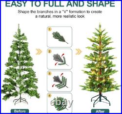 4FT Prelit Aspen Fir Christmas Tree with 100 Warm Lights for Holiday Decor