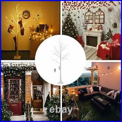 4Pcs 6Ft Lighted Birch Tree 305 LED Warm White Light Party Christmas Decoration