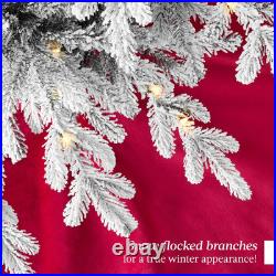 4.5Ft Lighted Flocked Aspen Christmas Tree with Multicolored LED Lights