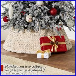 4.5Ft Lighted Flocked Aspen Christmas Tree with Multicolored LED Lights