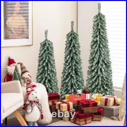 4' 5' 6' Artificial Christmas Tree Set of 3 with Realistic Accumulated Snow