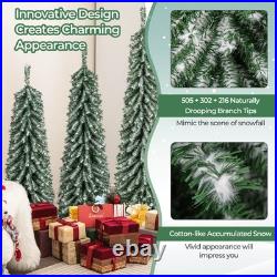 4' 5' 6' Artificial Christmas Tree Set of 3 with Realistic Accumulated Snow