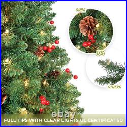 4.5/7.5/9/10FT Pre-lit Christmas Tree with 1000 Clear Lights, Holiday Decoration
