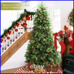 4.5/7.5/9/10FT Pre-lit Christmas Tree with 1000 Clear Lights, Holiday Decoration