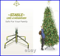 4.5/7.5/9/10FT Pre-lit Christmas Tree with 1000 Clear Lights, Holiday Decoration