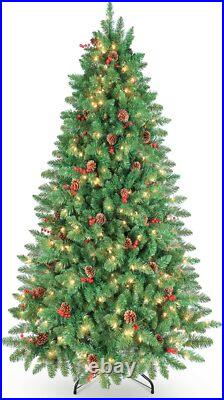 4.5/7.5/9/10FT Pre-lit Christmas Tree with 1000 Clear Lights, Holiday Decoration