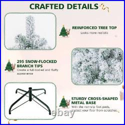 4.5 Feet Pre-Lit Premium Snow Flocked Christmas Tree with 150 Lights