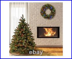 4.5 Ft Pre-Lit Artificial Christmas Tree 450 Multicolored Lights