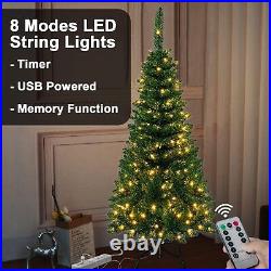 4.5 Ft Small Christmas Tree with USB 120 LED Lights Artificial Christmas Tree wi
