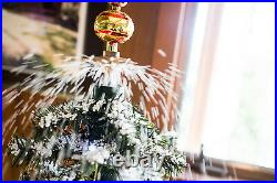 4.5' Snowing Christmas Tree Red Base comes with LED Lights & Decorations