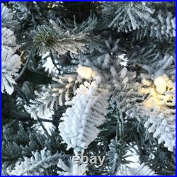 4.5 ft. Pre-Lit Snowy Alpine Fir Tree with LED Lights, Plug-In