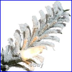 4.5 ft. Pre-Lit Snowy Alpine Fir Tree with LED Lights, Plug-In