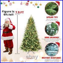 4-9Ft Pre-Lit Artificial Christmas Tree Premium Classic Xmas Tree Foldable Stand