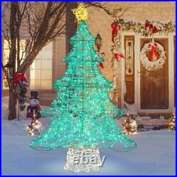 4 FT Lighted Artificial Christmas Tree, Xmas Tree Decor with 520 LED Lights