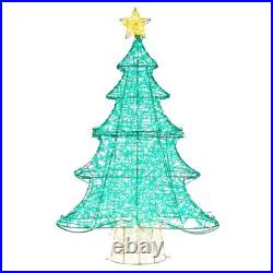 4 FT Lighted Artificial Christmas Tree, Xmas Tree Decor with 520 LED Lights
