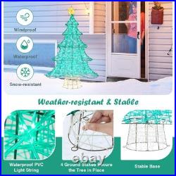 4 FT Lighted Artificial Christmas Tree, Xmas Tree Decor with 520 LED Lights