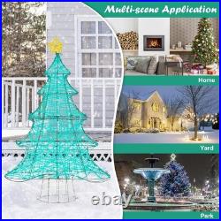 4 FT Lighted Artificial Christmas Tree, Xmas Tree Decor with 520 LED Lights
