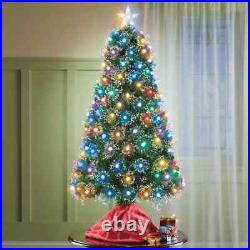 4-Foot Tall Color-Changing LED Fiber-Optic Christmas Tree with Lighted Star Topper