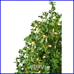 4-Ft Boxwood Artificial Christmas Tree with White LED Lights