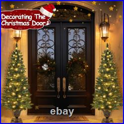 4 Ft Outdoor Christmas Tree Set with Timer & Remote Dual Color Lights