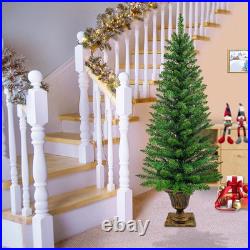 4 Ft Outdoor Christmas Tree Set with Timer & Remote Dual Color Lights