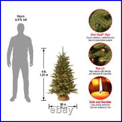 4' Green Pine Trees Artificial Christmas Tree with 150 Clear Lights