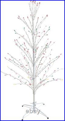 4' Pre-Lit Cascade Twig Tree with Multicolor Lights for Outdoor Christmas Decor