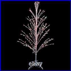 4' Pre-Lit Cascade Twig Tree with Multicolor Lights for Outdoor Christmas Decor