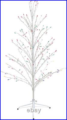 4' Pre-Lit Cascade Twig Tree with Multicolor Lights for Outdoor Christmas Decor