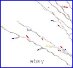 4' Pre-Lit Cascade Twig Tree with Multicolor Lights for Outdoor Christmas Decor