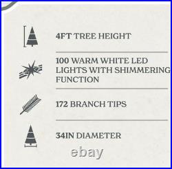 4' Pre-Lit Green Cypress Artificial Christmas Tree Twinkle Lights My Texas House