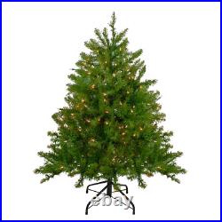 4' Pre-Lit Northern Pine Full Artificial Christmas Tree Clear Lights