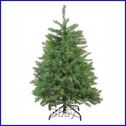 4' Pre-Lit Northern Pine Full Artificial Christmas Tree Multicolor Lights