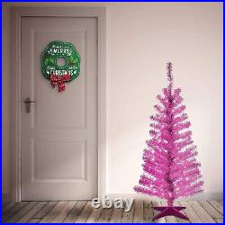 4' Pre-Lit Pink Tinsel Christmas Tree with White Lights, Includes Stand, Girls 4' Pre-Lit Pink Tinsel Christmas Tree with White Lights, Includes Stand, Girls
