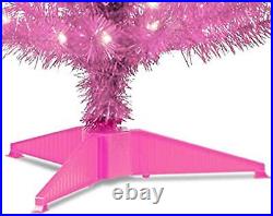 4' Pre-Lit Pink Tinsel Christmas Tree with White Lights, Includes Stand, Girls 4' Pre-Lit Pink Tinsel Christmas Tree with White Lights, Includes Stand, Girls