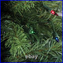 4' Prelit Noble Fir Full Artificial Christmas Tree Multi-Color Lights