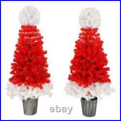 4ft Lighted Christmas Tree Set of 2, Artificial Tree with Warm White Lights new 4ft Lighted Christmas Tree Set of 2, Artificial Tree with Warm White Lights new