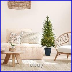 5443 Christmas Tree with Clear Lights and Decorative Planter, 4.5-Feet, Green