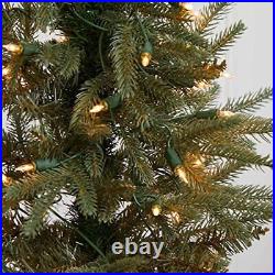 5443 Christmas Tree with Clear Lights and Decorative Planter, 4.5-Feet, Green
