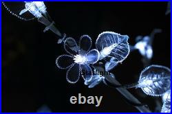 5FT LED Christmas Light Crystal Cherry Blossom Tree with White Leafs Outdoors
