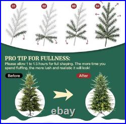 5FT Pre-Lit Aspen Fir Artificial Christmas Tree Slim 250 LED Hinged Metal Stand